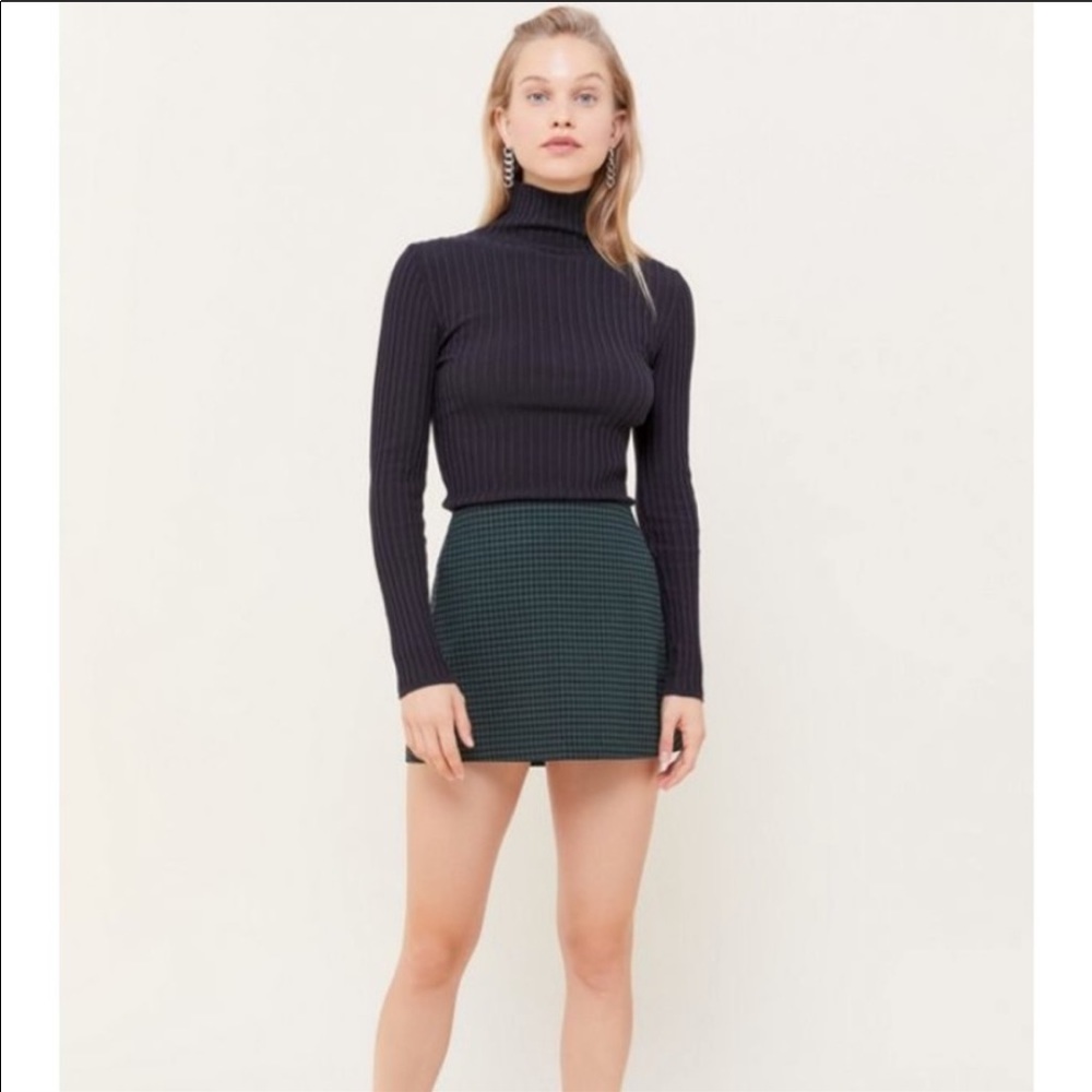 urban outfitters green and black plaid skirt